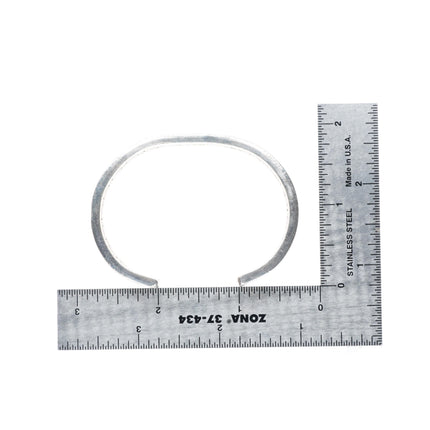 6.3" Ernest Tsosie Navajo slim stacker stamped sterling silver cuff bracelet