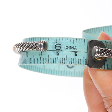 6.5" 5mm David Yurman classic cable bracelet 14k gold, sterling silver
