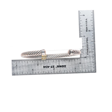 6.5" 5mm David Yurman classic cable bracelet 14k gold, sterling silver