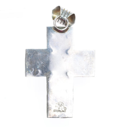 Vintage Navajo sterling silver turquoise cross pendant Running Bear Shop
