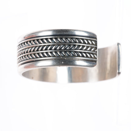 6.6" Tom Hawk Navajo sterling silver twisted wire sturdy cuff bracelet