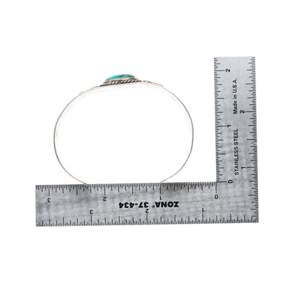 6.6" Vintage Navajo sterling silver high grade turquoise stamped cuff bracelet