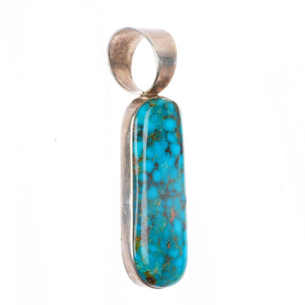 Vintage Navajo Turquoise Mountain turquoise sterling silver pendant