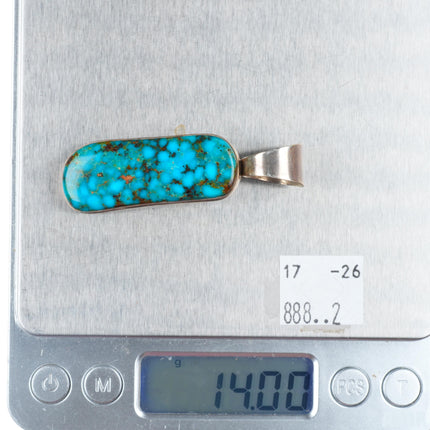 Vintage Navajo Turquoise Mountain turquoise sterling silver pendant