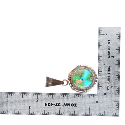 Steve Yellowhorse Navajo sterling silver pendant with nice turquoise
