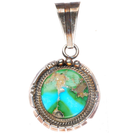 Steve Yellowhorse Navajo sterling silver pendant with nice turquoise