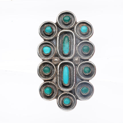 sz5 vintage Zuni sterling silver turquoise snake eye large ring