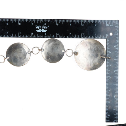 34.5" Vintage Navajo sterling silver link concho belt in the overlay style