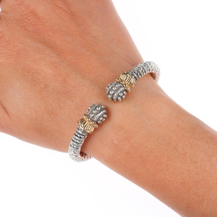 6.4" Alwand Vahan 14k yellow gold Sterling silver 6mm beaded ends bracelet