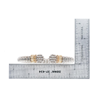 6.4" Alwand Vahan 14k yellow gold Sterling silver 6mm beaded ends bracelet