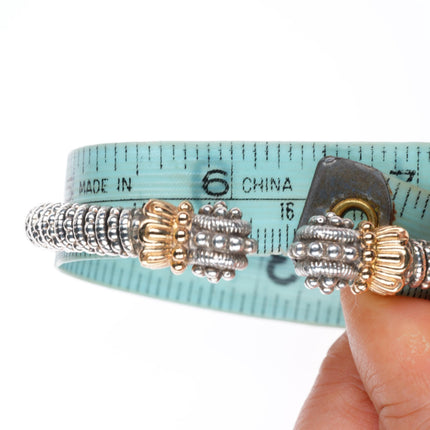 6.4" Alwand Vahan 14k yellow gold Sterling silver 6mm beaded ends bracelet