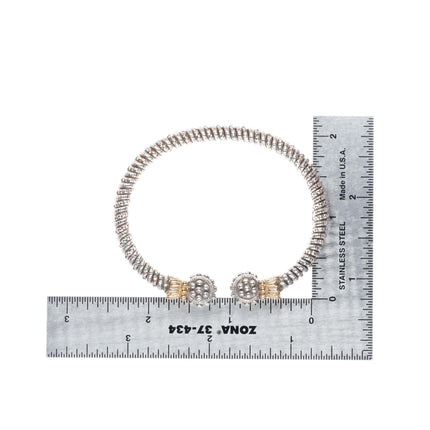 6.4" Alwand Vahan 14k yellow gold Sterling silver 6mm beaded ends bracelet