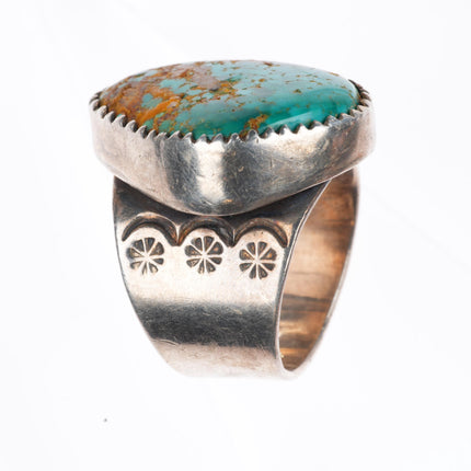 sz12 Rayna Platero Secatero Navajo sterling silver waterweb turquoise ring