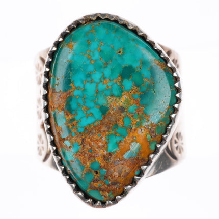 sz12 Rayna Platero Secatero Navajo sterling silver waterweb turquoise ring
