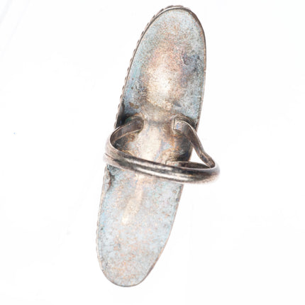 sz6.25 Long vintage Navajo sterling silver turquoise ring