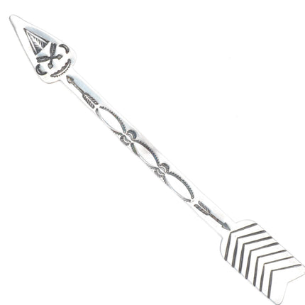 1940's vintage Navajo Fred Harvey style stamped sterling silver arrow pin/brooch