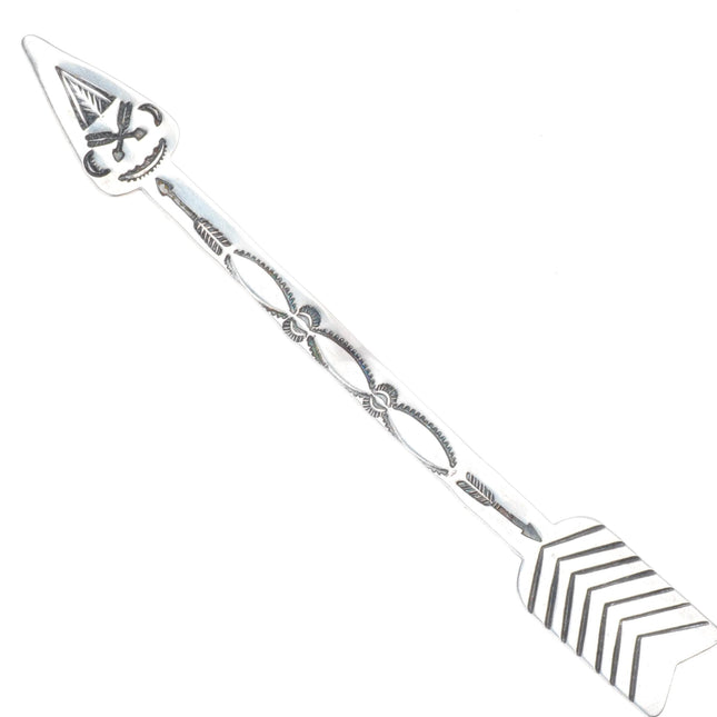 1940's vintage Navajo Fred Harvey style stamped sterling silver arrow pin/brooch