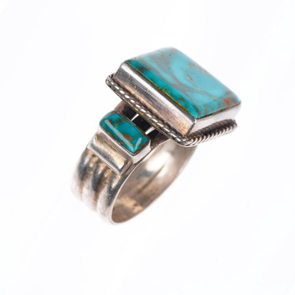 sz11 Vintage Navajo sterling silver high grade turquoise Royal Blue ring