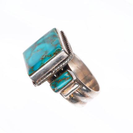 sz11 Vintage Navajo sterling silver high grade turquoise Royal Blue ring
