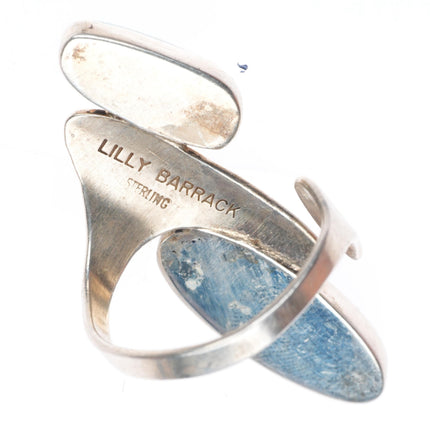 sz10 adjustable Lily Barrack sterling silver modernist Azurite Malachite ring