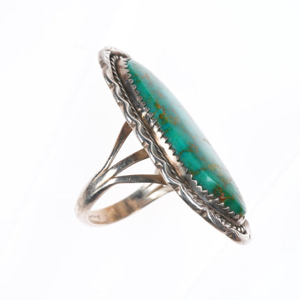 sz8 vintage Navajo high grade webbed Royston turquoise sterling silver ring