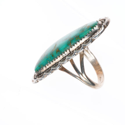 sz8 vintage Navajo high grade webbed Royston turquoise sterling silver ring