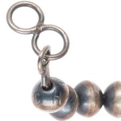 27" Cody Hunter Navajo Pearl handmade bead sterling silver beaded necklace