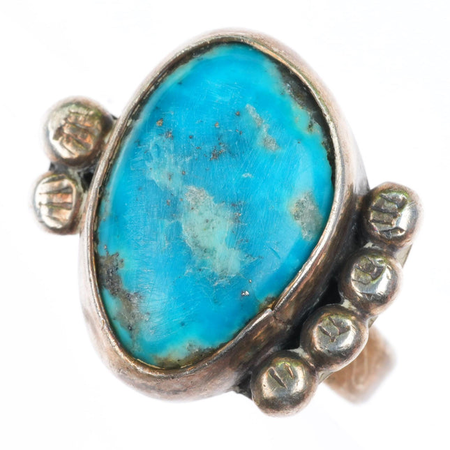 sz5.5 vintage Navajo sterling silver ring with turquoise