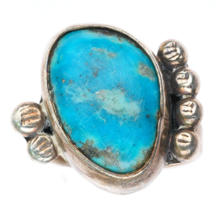 sz5.5 vintage Navajo sterling silver ring with turquoise