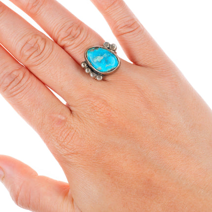 sz5.5 vintage Navajo sterling silver ring with turquoise