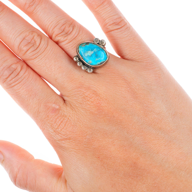 sz5.5 vintage Navajo sterling silver ring with turquoise