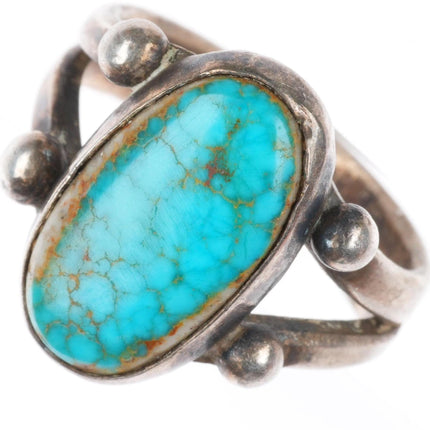 sz6 vintage Navajo sterling silver high grade spiderweb turquoise ring