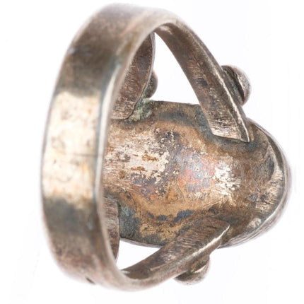 sz6 vintage Navajo sterling silver high grade spiderweb turquoise ring