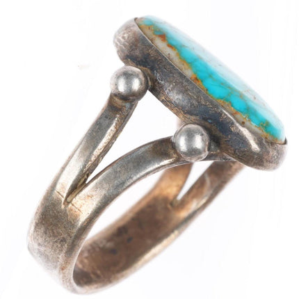 sz6 vintage Navajo sterling silver high grade spiderweb turquoise ring