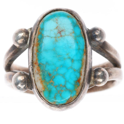 sz6 vintage Navajo sterling silver high grade spiderweb turquoise ring