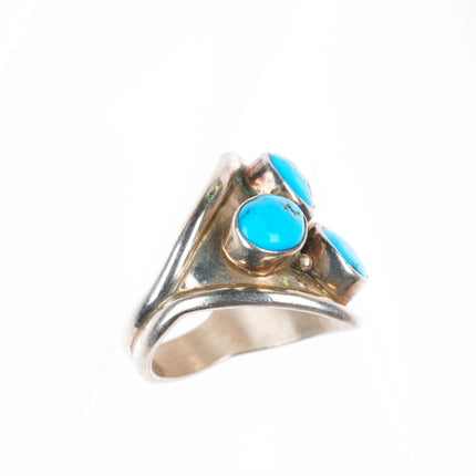 sz9 vintage Carol Felley southwestern sterling silver ring with turquoise