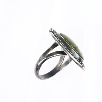 sz7.5 vintage Navajo sterling silver Cerrillos green turquoise ring