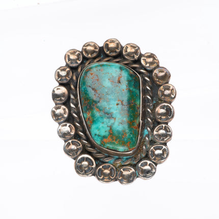sz6.5 vintage Navajo sterling silver high grade Nevada turquoise ring