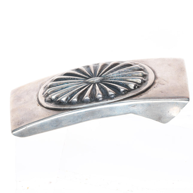 1.1" c1950's Navajo sterling silver fluted repousse belt buckle