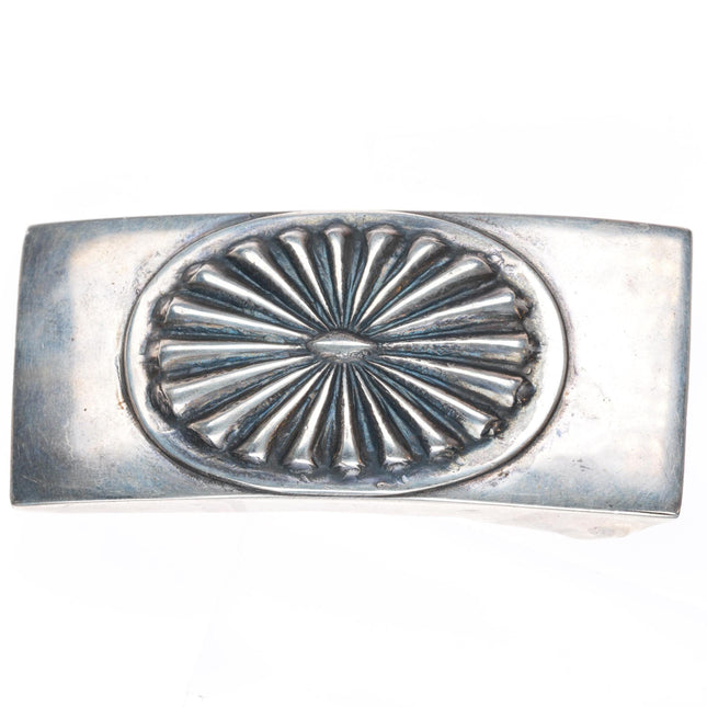 1.1" c1950's Navajo sterling silver fluted repousse belt buckle
