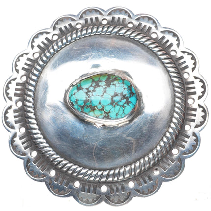 1.5" Federico Jiménez southwestern sterling silver belt buckle w/ nice turquoise