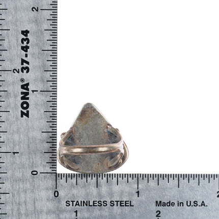 sz7.5 vintage Navajo sterling silver high grade turquoise rope bezel ring