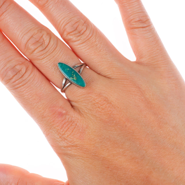 sz7 vintage Navajo Arizona Gem Silica sterling silver ring