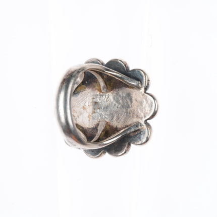 sz5.5 vintage Navajo sterling silver waterweb turquoise modernist balls ring