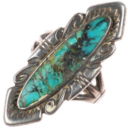 sz9 vintage Bell Trading post southwestern sterling silver ring nice turquoise