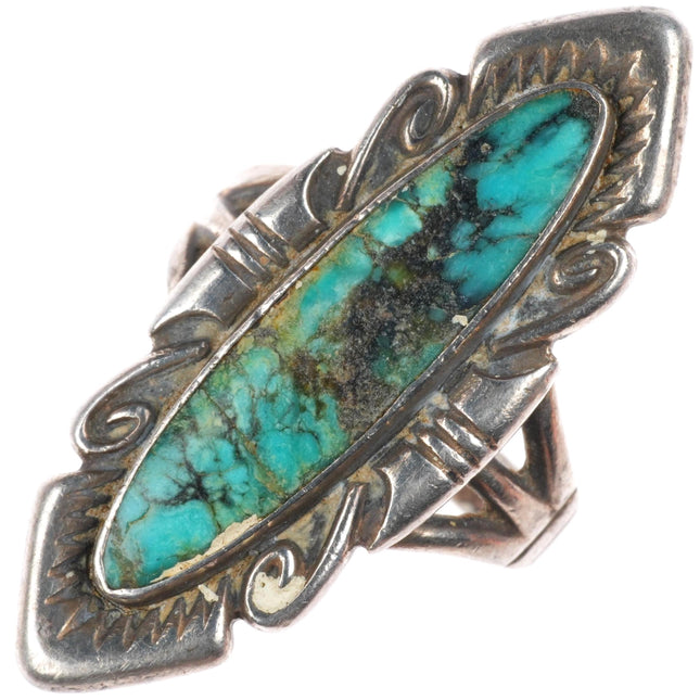 sz9 vintage Bell Trading post southwestern sterling silver ring nice turquoise