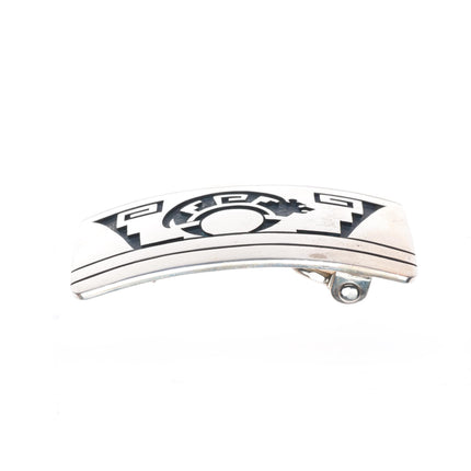 1" Wilmer Saufkie Lomayaoma Hopi sterling silver spirit bear overlay belt buckle