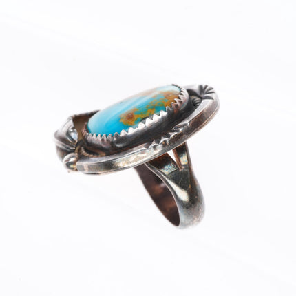 sz5 high grade Royston Turquoise vintage Navajo sterling silver ring