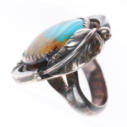sz5 high grade Royston Turquoise vintage Navajo sterling silver ring