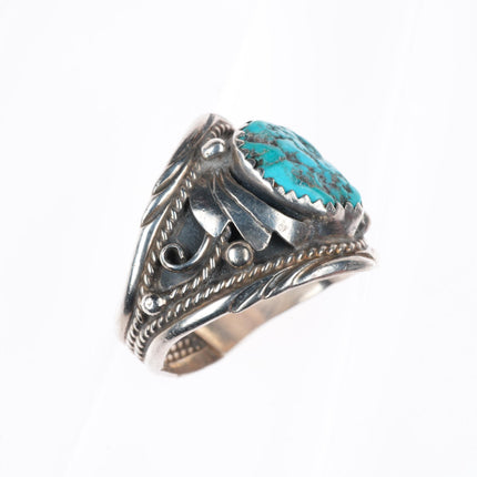 sz12 H Boyd Navajo sterling silver vintage ring with turquoise